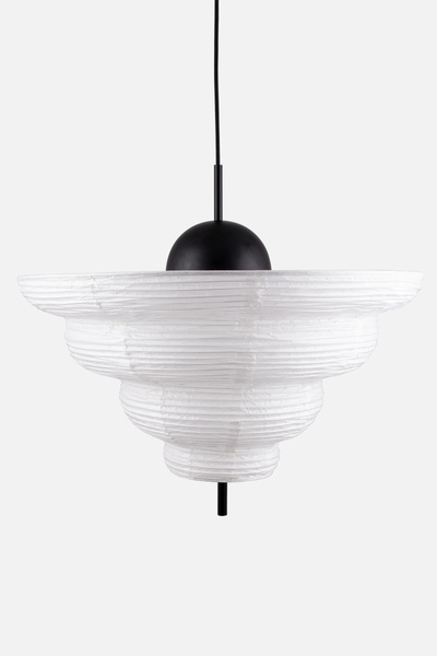 Light Society Zeno Globe Pendant, Matte White with Brass